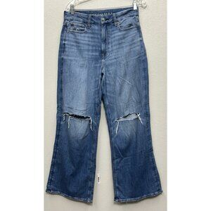 American Eagle Curvy Super High Rise Baggy Wide Leg Jeans Women's 8 Blue (29x31)